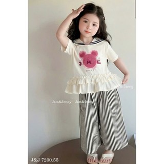 [B&G] Sét bộ áo cổ thủy thủ + quần culottes sọc cực trendy cho bé gái từ 2-12 tuổi