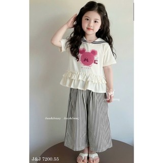 [B&G] Sét bộ áo cổ thủy thủ + quần culottes sọc cực trendy cho bé gái từ 2-12 tuổi