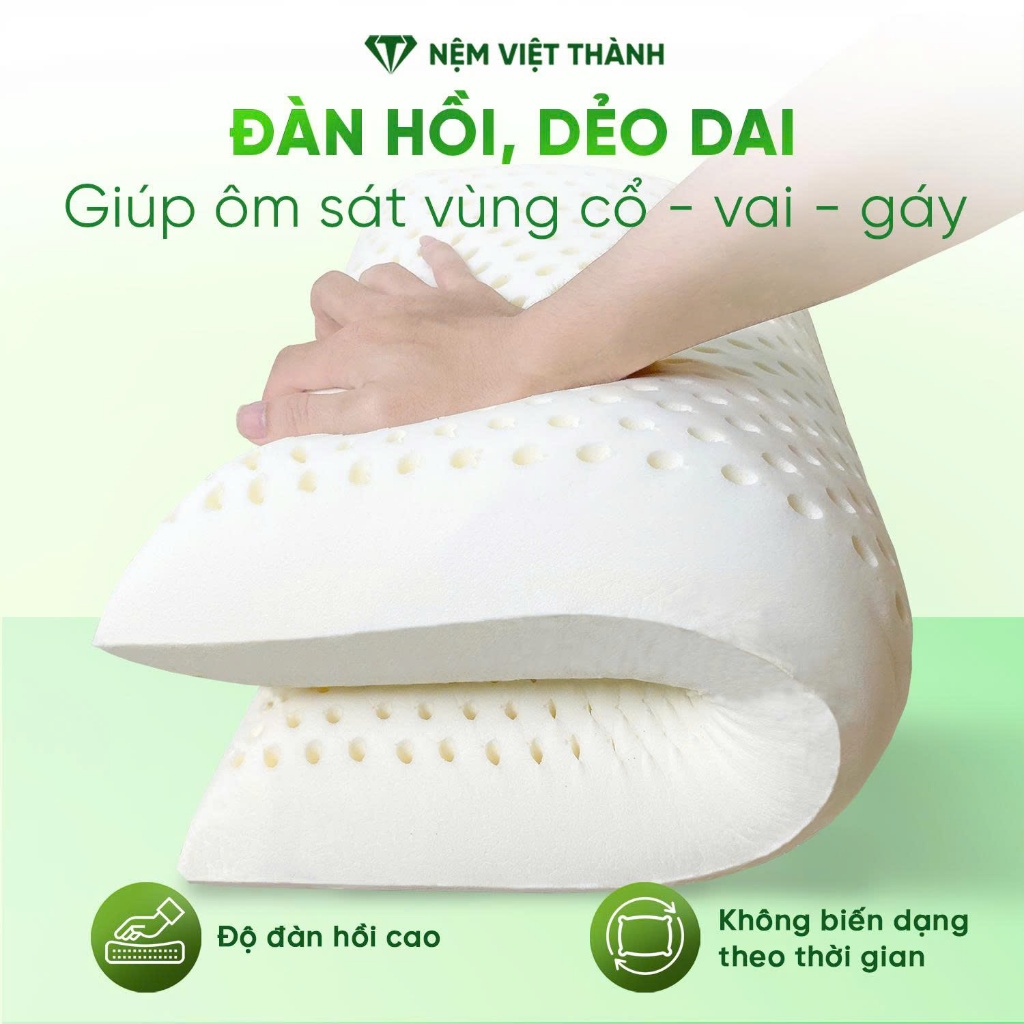 [Combo Khuyến Mãi] Gối Nằm Cao Su Thiên Nhiên OVAL Việt Thành Cao Cấp, Thoáng Khí, Nâng Đỡ, Bảo Vệ Sức Khoẻ Người Nằm.
