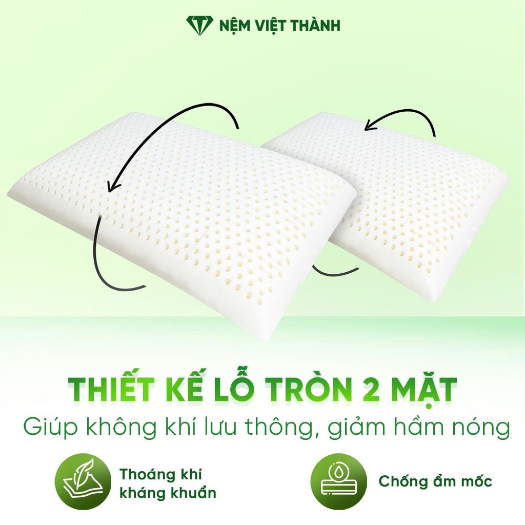 [Combo Khuyến Mãi] Gối Nằm Cao Su Thiên Nhiên OVAL Việt Thành Cao Cấp, Thoáng Khí, Nâng Đỡ, Bảo Vệ Sức Khoẻ Người Nằm.