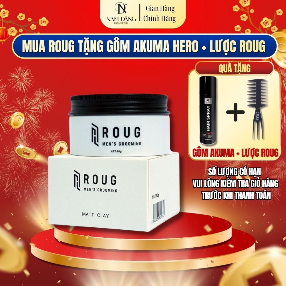 Sáp vuốt tóc Roug Matt Clay 90gr chính hãng cao cấp Singapore giúp tạo ...