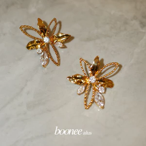 Bông tai Mùa Hè Bonee QUEMEO Độc đáo Khuyên Tai Vàng 18k Nét Thật Bohomian