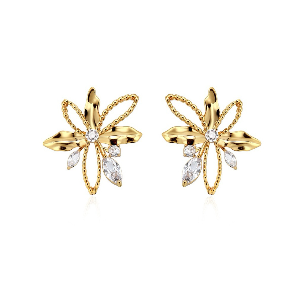 Bông tai Mùa Hè Bonee QUEMEO Độc đáo Khuyên Tai Vàng 18k Nét Thật Bohomian