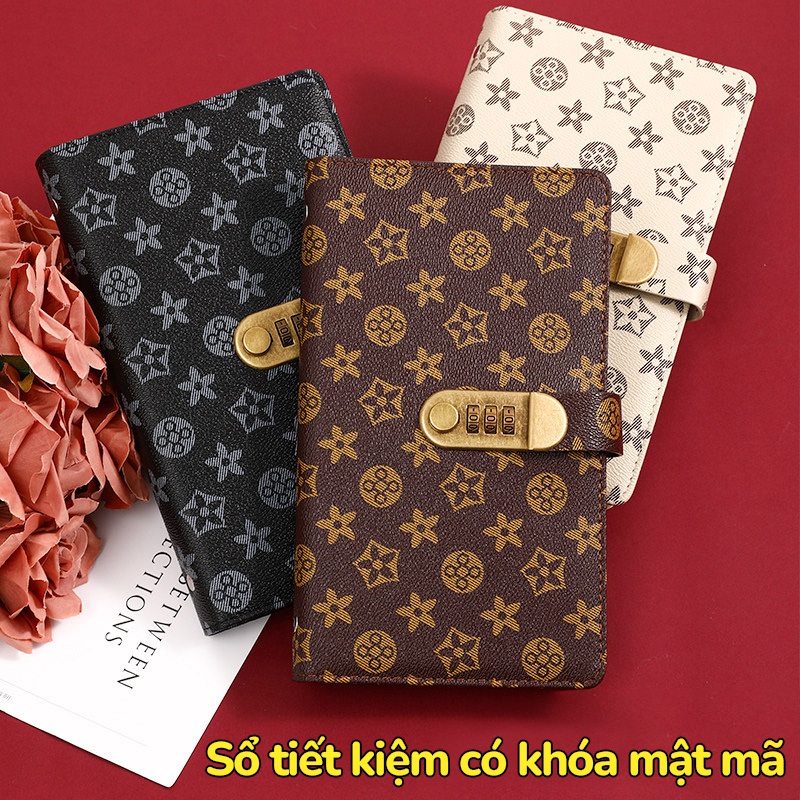 Sổ Tiết Kiệm Đựng Tiền Khóa Số – 100 Trang Bền Đẹp, Bìa PU Sang Trọng, Mẫu Mã Đa Dạng Dùng Ghi Chi Tiêu Cá Nhân