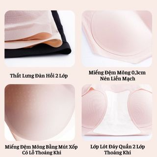 Combo 2 Quần Lót Độn Mông Nữ Su Sọc Gân Tăm Không Đường May, Quần Định Hình V3 Tăng 0,3cm King Shop N-2055