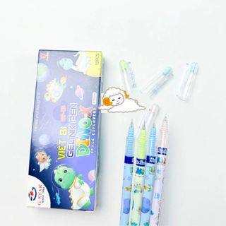 LEAFBOOK Bút Bi / Viết Gel Nước / Bút Gel Nước G-Star / Gstar GP-03 / GP03 Ngòi Bi 0.5mm Hình Khủng Long ( Mực Xanh, Tím