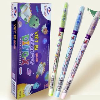 LEAFBOOK Bút Bi / Viết Gel Nước / Bút Gel Nước G-Star / Gstar GP-03 / GP03 Ngòi Bi 0.5mm Hình Khủng Long ( Mực Xanh, Tím