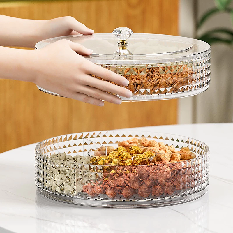 Khay đựng mứt 6 ô, hộp đựng bánh kẹo Tết Kèm Khay ,Màu Hổ Phách Sang Trọng ,Có Nắp Đậy Mẫu Mới 2026