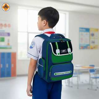 Balo Học Sinh Nam Đẹp Chống Gù TNBags Smart Green TN.B 3111 Siêu Nhẹ, Ngăn Chính Rộng Mở 180°!