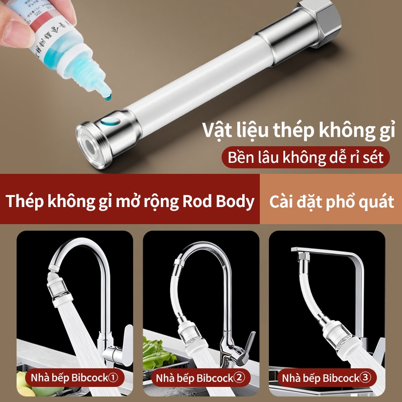 Đầu Lọc Nước Tại Vòi Thế Hệ Mới, Vòi Lọc Nước Nhà Bếp Xoay 360 Độ Tăng Áp SUNINLIFE