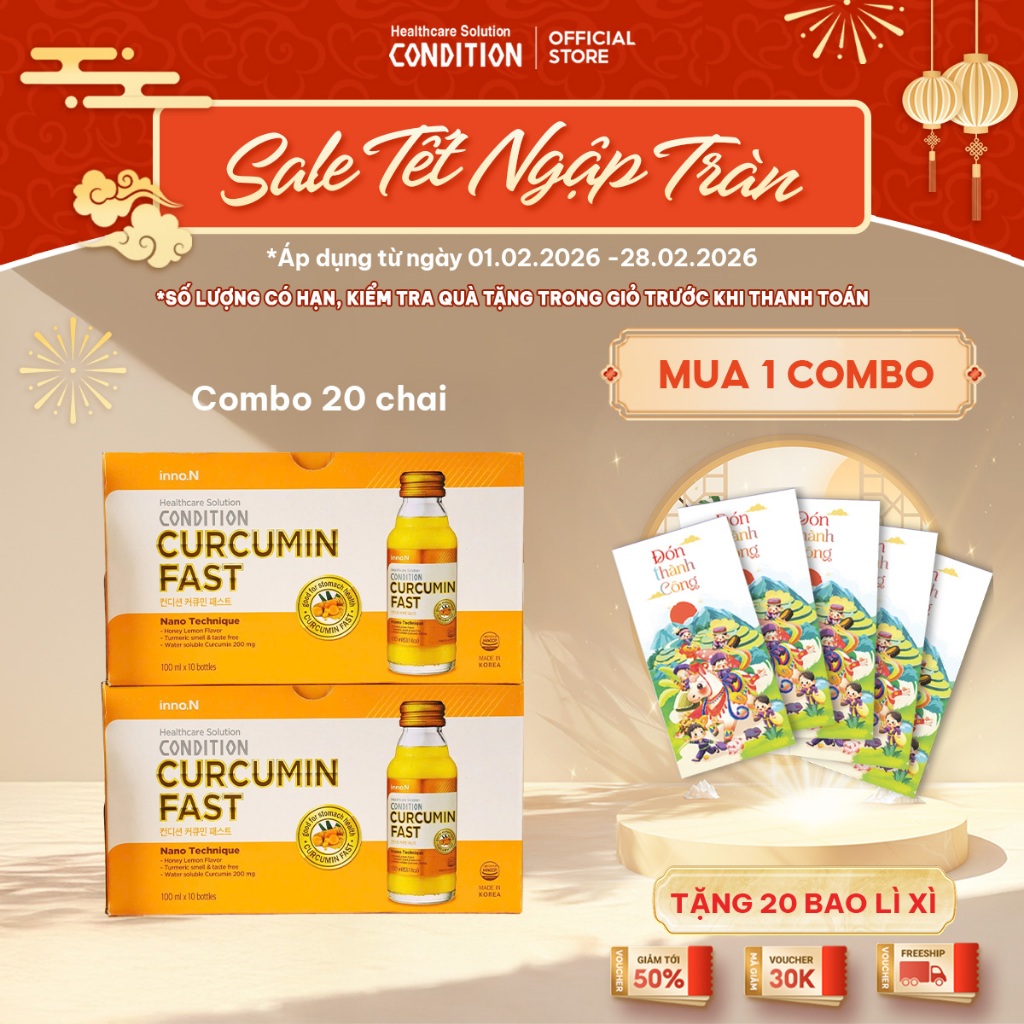 Combo 20 chai nước tinh nghệ Nano Condition Curcumin Fast bảo vệ chức ...