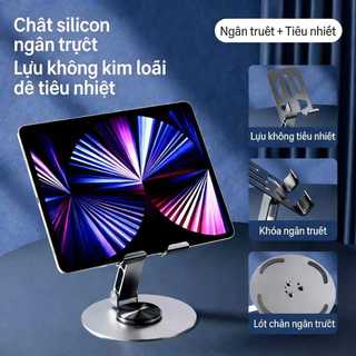 Giá đỡ xoay 720°, thiết kế tản nhiệt rỗng vững chắc, gấp gọn tiện lợi, phù hợp với nhiều thiết bị!