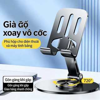 Giá đỡ xoay 720°, thiết kế tản nhiệt rỗng vững chắc, gấp gọn tiện lợi, phù hợp với nhiều thiết bị!