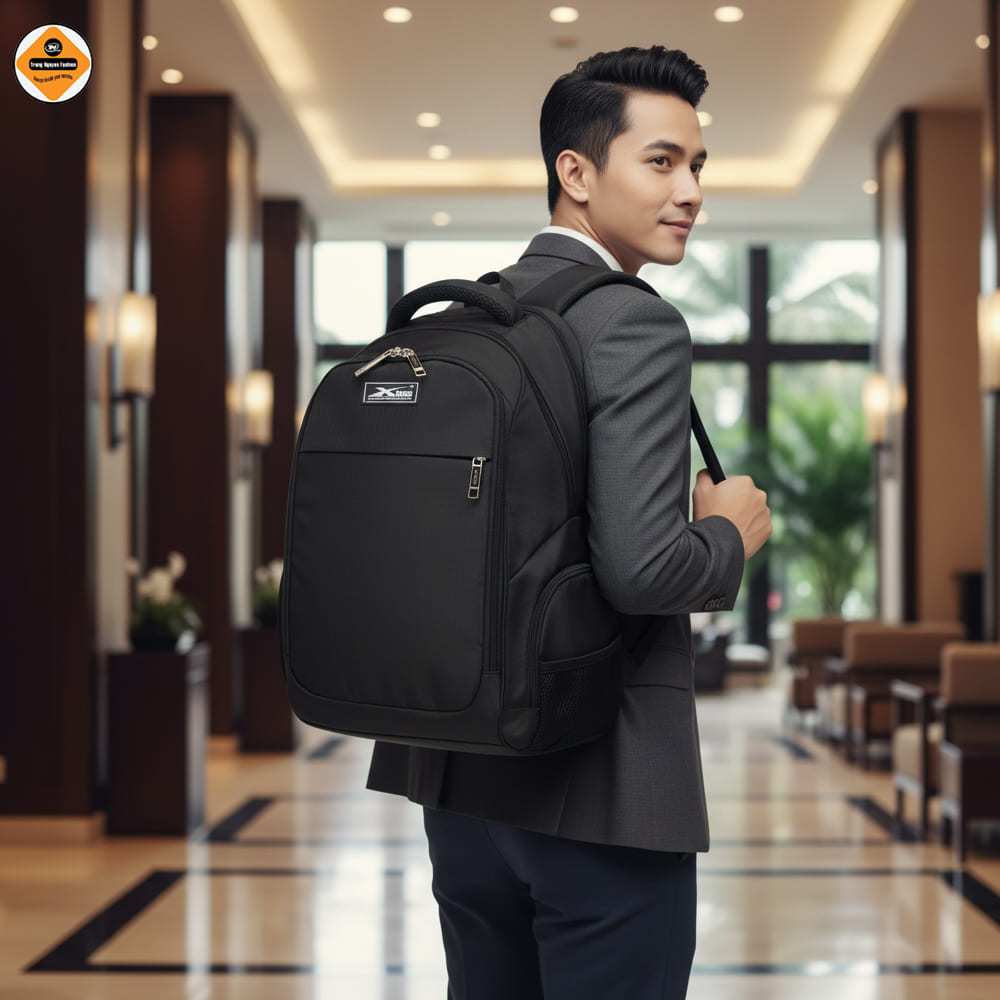 Balo Du Lịch Lớn Đa Năng Xbags XB1002 Cao Cấp Màu Đen, Sang Trọng, Nhiều Ngăn, Đựng Laptop 17 Inch!