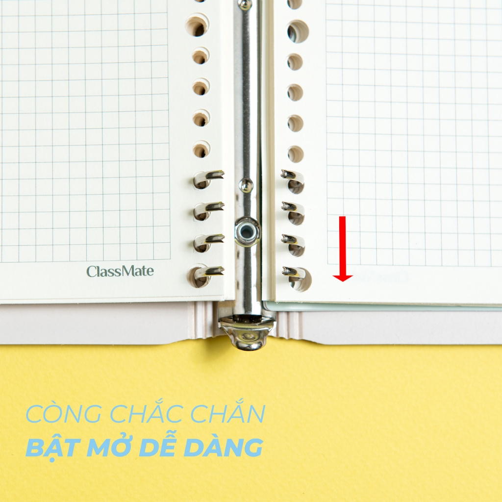 [Tặg Bút Gel] Sổ Còng B5 300 Trang Classmate, Bìa Foam Cứng Nhẹ Bền Còng Kim Loại, Thay Được Giấy Refill Đủ Loại Dòng Kẻ