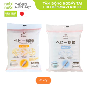 Tăm Bông SmartAngel Thấm Dầu & Kết Dính Làm Sạch Tai Cho Bé (60 cây x 1 gói)