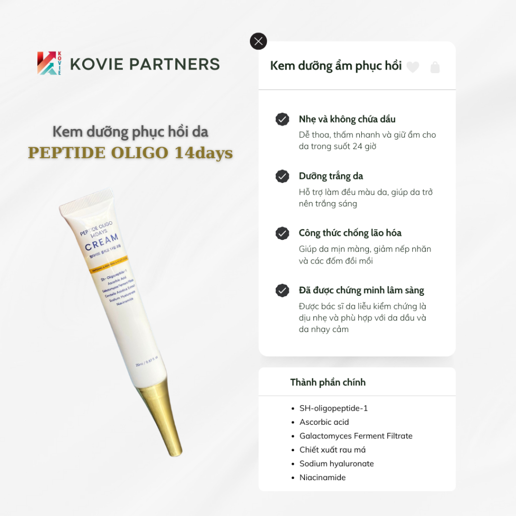 Kem Dưỡng Koviepartners Peptide Oligo 14 Days – Phục Hồi, Cấp Ẩm, Chống Lão Hóa