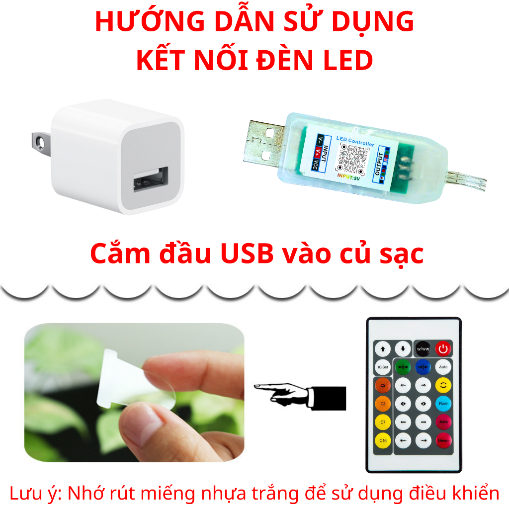 Dây LED Hạt Gạo Trang Trí Tết, Đuổi Nháy Theo Nhạc Chống Nước Điều Khiển Remote Và App Bluetooth