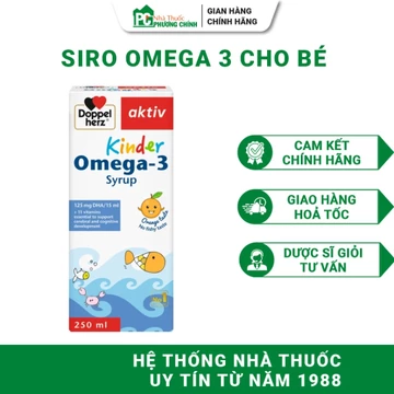 Siro Omega 3 Cho Bé Doppelherz Kinder Omega 3 Syrup - Hỗ Trợ Bé Phát Triển Não Bộ 250ml