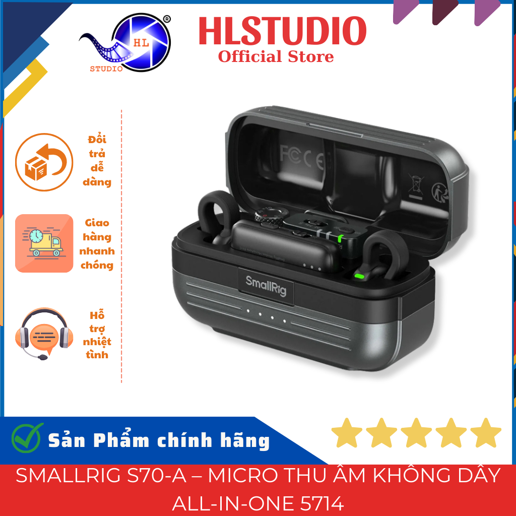 SmallRig S70-A Micro Thu Âm Không Dây All-In-One 5714 48kHz 24bit 300m ...
