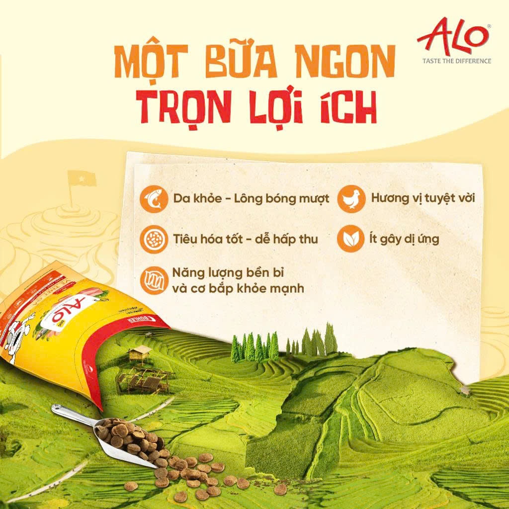 Hạt ALO quốc dân cho chó mọi lứa tuổi - Làm từ gạo, giảm mùi hôi của phân, không gây dị ứng - 1kg