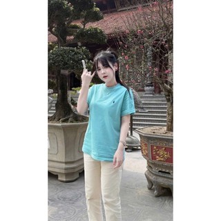 LOU BAE| (HÀNG QC DẴN) Áo Thun Nữ Tay Ngắn Cổ Tròn Chất Cotton Thêu Ngựa
