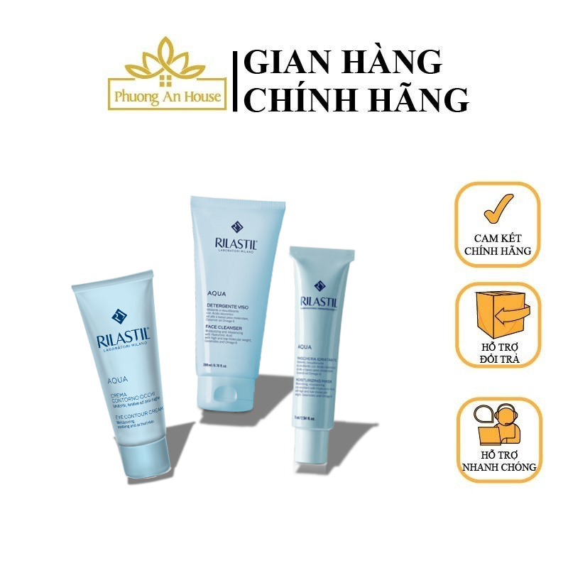 Bộ sản phẩm chăm sóc da giúp dưỡng ẩm cho da Rilastil Aqua - Phương  An House