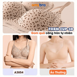 [ MẪU MỚI ] Áo Ngực Không Gọng Đúc Su Mịn Cao Cấp, Áo Lót Mút Vừa Nâng Ngực Tự Nhiên AMYBRA A3854
