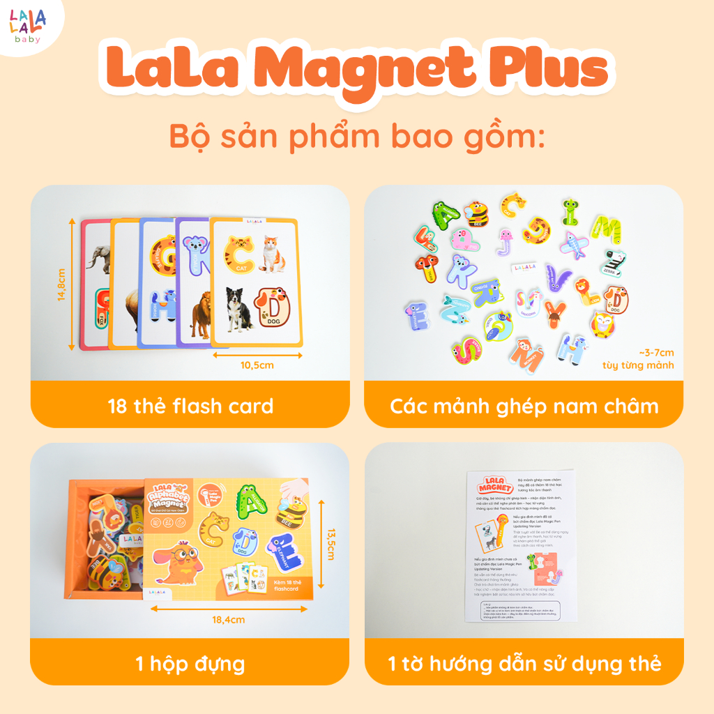 [MUA 2 TẶNG BẢNG] Đồ Chơi Nam Châm Lala Magnet Hỗ Trợ Phát Triển Khả Năng Tư Duy Cho Bé Lalala Baby