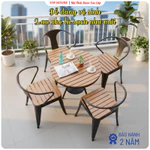 Bộ Bàn Ghế Ban Công Phong Cách Hàn Quốc Bằng Khung Thép, Bàn Ghế Ngoài Trời Xoay Nâng Hạ Chiều Cao Thông Minh Hiện Đại — ảnh 7