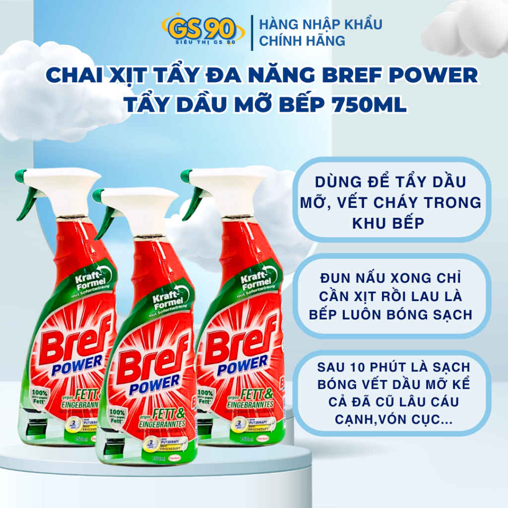 Chai xịt tẩy rửa bếp đa năng Denkmit Power-Fettlöser Multi-Power 4 750ml hàng Đức Chính Hãng