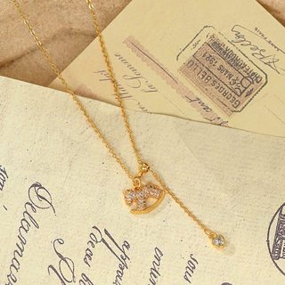Dây Chuyền Mặt Ngựa Vàng Nhỏ Xinh-Thiết Kế Có Thể Kéo Dãn Điều Chỉnh Dài - Đính Đá Zirconia Lấp Lánh