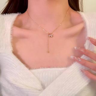 Dây Chuyền Mặt Ngựa Vàng Nhỏ Xinh-Thiết Kế Có Thể Kéo Dãn Điều Chỉnh Dài - Đính Đá Zirconia Lấp Lánh