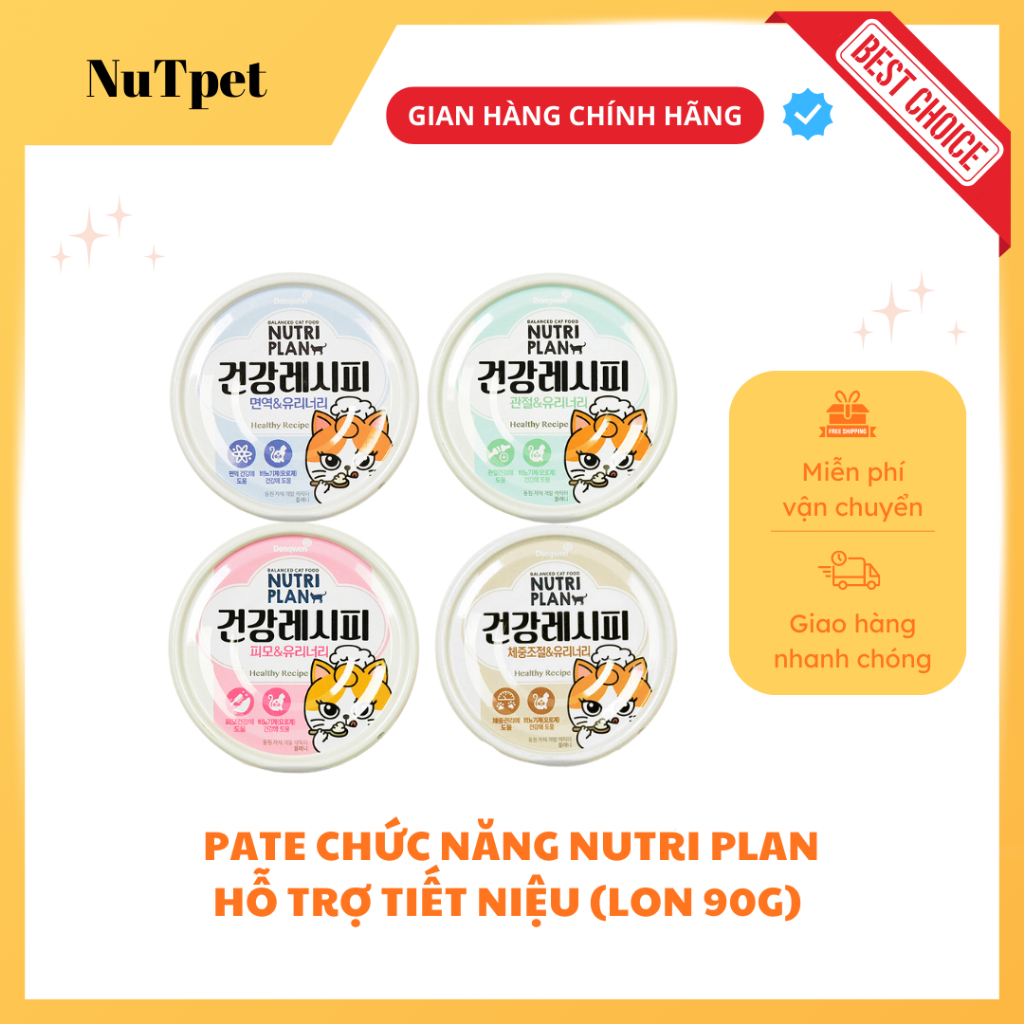 Pate mèo, hỗ trợ tiết niệu, dinh dưỡng cao nutri plan 90g nhập khẩu hàn quốc