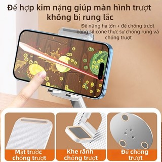 Giá đỡ nâng hạ, xoay 360°, hỗ trợ chống trượt vững chắc, phù hợp với nhiều thiết bị!
