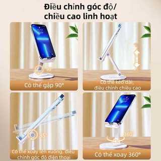 Giá đỡ nâng hạ, xoay 360°, hỗ trợ chống trượt vững chắc, phù hợp với nhiều thiết bị!