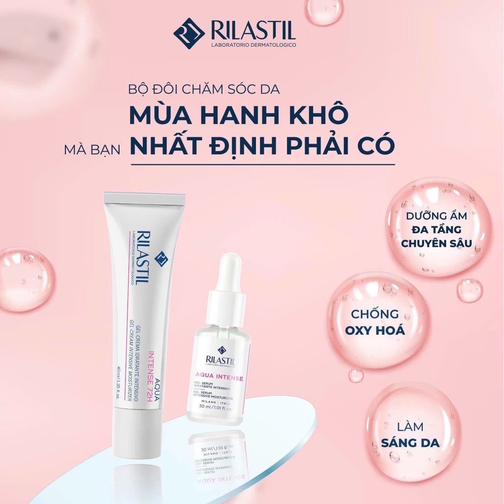 Sản phẩm hỗ trợ cấp ẩm, làm dịu làn sa 72h Rilastil Aqua Intense - Phương An House