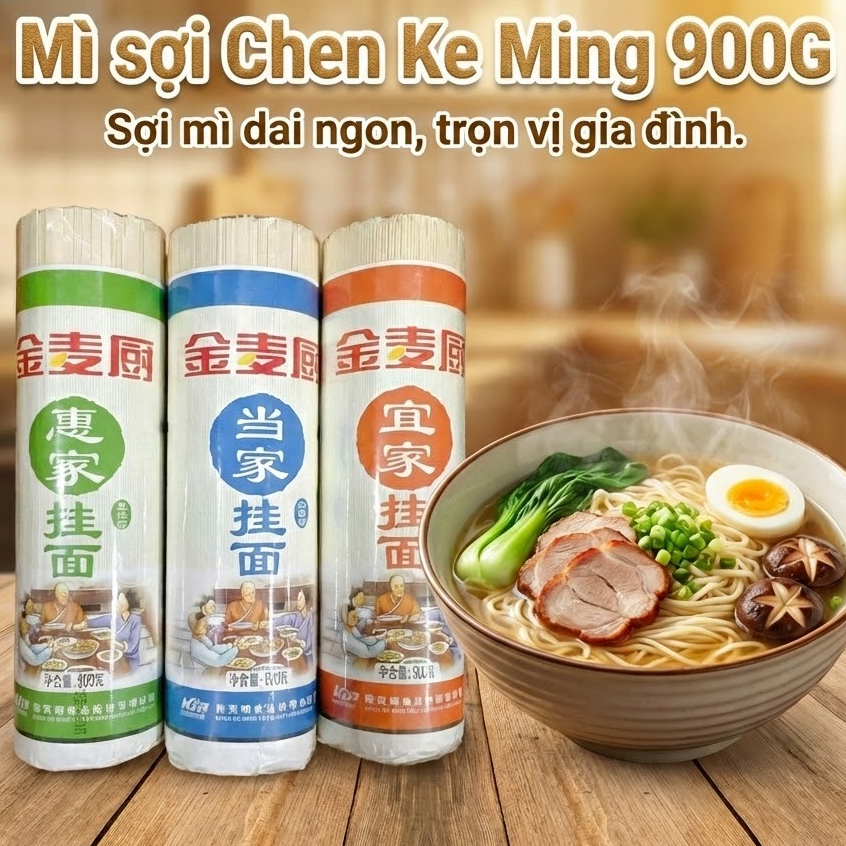 Mì Gia Đình Trần Khắc Minh 900g - Mì Sợi Khô Nội Địa Trung Quốc Cao Cấp, Sợi Dai Mướt Không Bở Nát Luka Food