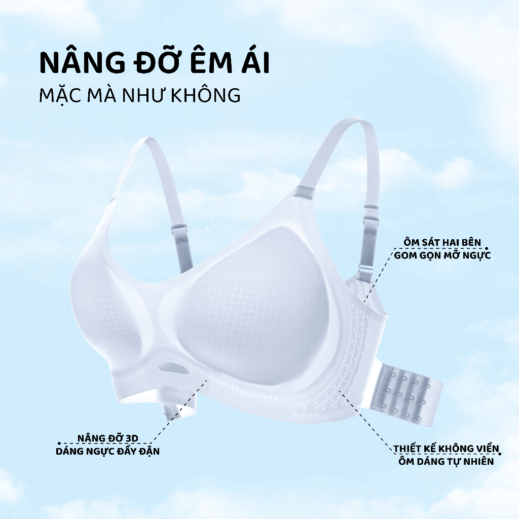 Áo Ngực Đúc Su Unilove Không Gọng Không Lộ Viền Mút Mỏng, Nâng V1, Chống Xệ, Áo Lót Kháng Khuẩn 6605