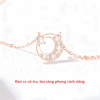 Dây Chuyền Nữ Mặt Trăng Ngôi Sao Đính Đá - Thiết Kế Tinh Tế Hợp Mọi Trang Phục