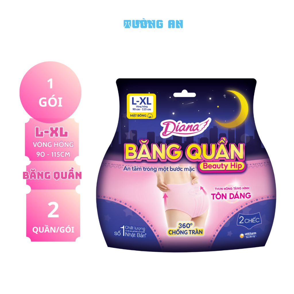 Băng Quần Diana Beauty Hip Ban Đêm Size L-XL 2 Quần