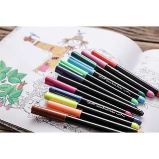 MONT MARTE - Bộ 12 Bút Lông Màu Dạng Cọ ♥ Bút Dạ Tô Màu ♥ Colouring Brush Markers Signature 12pc ♥ Vẽ, Viết Calligraphy