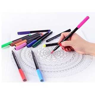 MONT MARTE - Bộ 12 Bút Lông Màu Dạng Cọ ♥ Bút Dạ Tô Màu ♥ Colouring Brush Markers Signature 12pc ♥ Vẽ, Viết Calligraphy