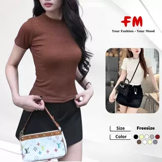 Áo Thun Slimfit Nữ FMSTYLE tay ngắn cổ tròn trơn vải thun co giãn thoải mái Freesize 26020091