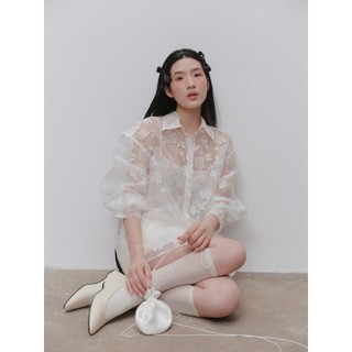 Chân váy OLV lông chữ A dáng ngắn White Feathered Mini Skirt phù hợp đi chơi đi tiệc