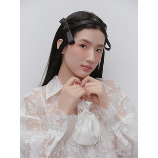 Áo sơ mi OLV hoa dáng suông bồng bềnh tiểu thư White Fleur Sheer Lace Shirt phù hợp đi chơi