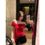 WGWE| Áo thun trễ vai mặc 2 kiểu, cổ bẻ vặn xoắn, dáng ôm tôn dáng – phong cách thanh lịch W8935