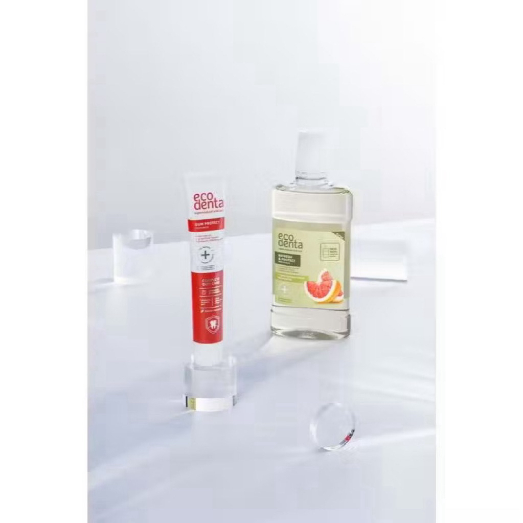 Kem đánh răng bảo vệ nướu Ecodenta Gum Protect 98% natural, tinh dầu tràm trà và bưởi hồng