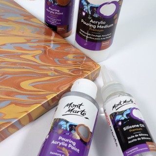 MONT MARTE - Màu ACRYLIC Chủ Đề Nhũ Kim Loại Pouring Acrylic Paint Set Premium 4pc x 120ml (4.05 US fl.oz) - Metallic ♥