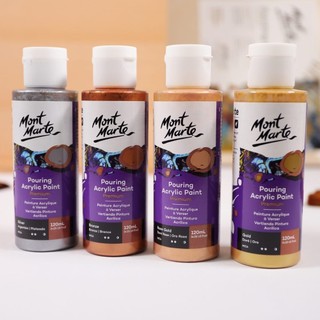 MONT MARTE - Màu ACRYLIC Chủ Đề Nhũ Kim Loại Pouring Acrylic Paint Set Premium 4pc x 120ml (4.05 US fl.oz) - Metallic ♥
